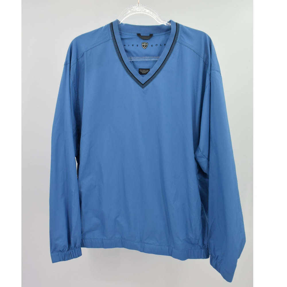 Nike Golf Mens Blue Black Long Sleeve Windbreaker Pullover Jacket Size L